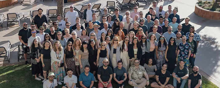 Griffin team gathered outdoors